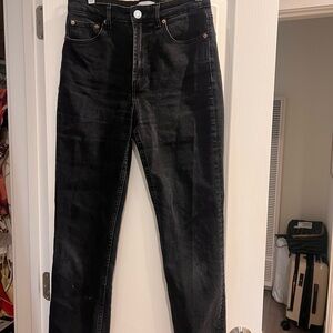 Zara Dark Charcoal Straight Jeans